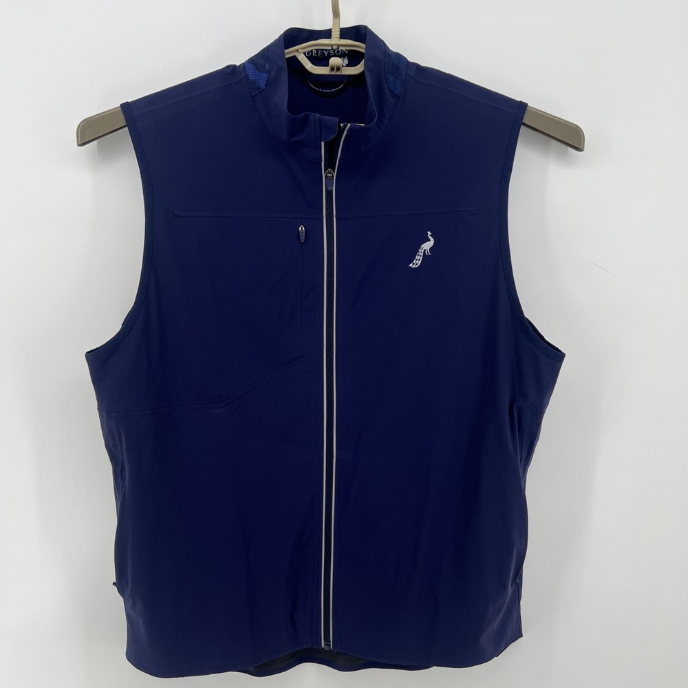 GREYSON Sleeveless Vest Men Size Large Dark Blue Full Zip Lightweight